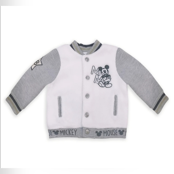 Disney Baby Mickey Mouse Bomber Jacket Sherpa Varsity Sz 12-18M - Picture 3 of 12